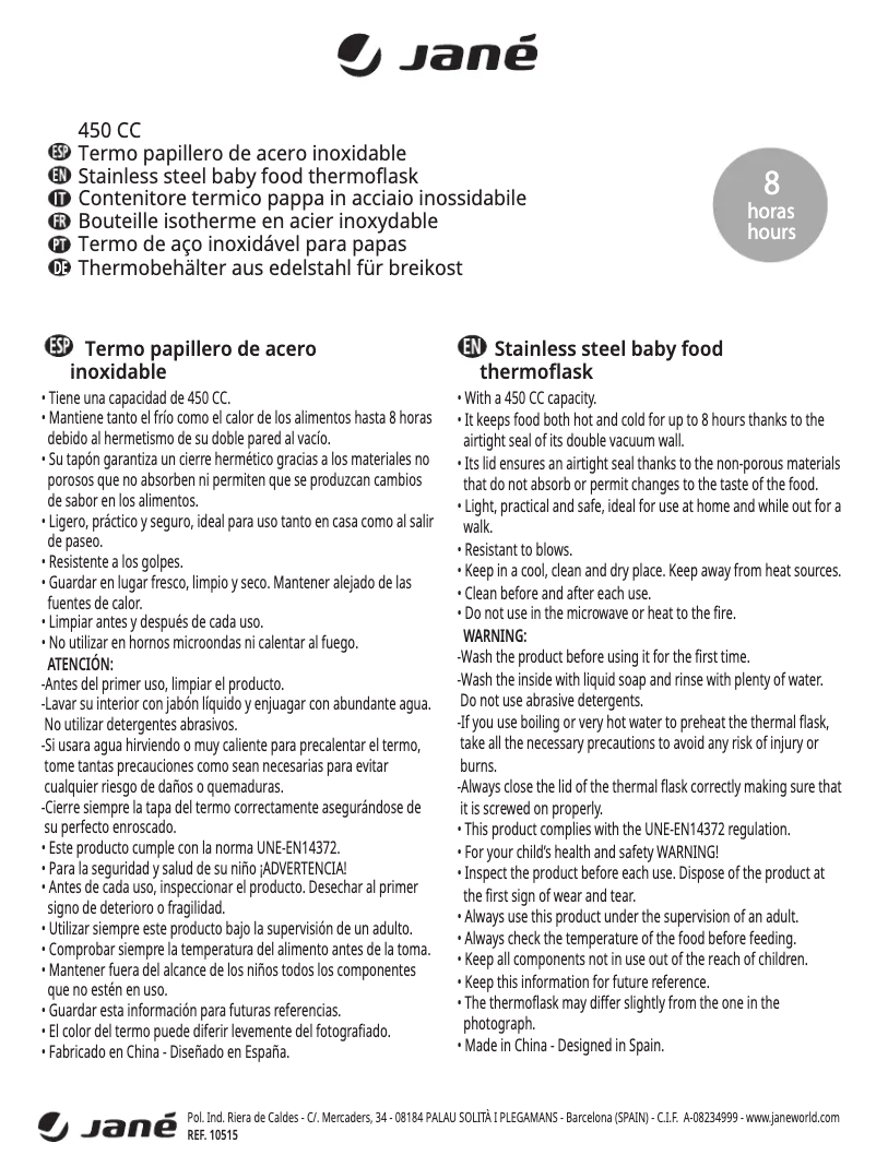 Página 1 del manual Manual de usuario Jane Thermic Color Line