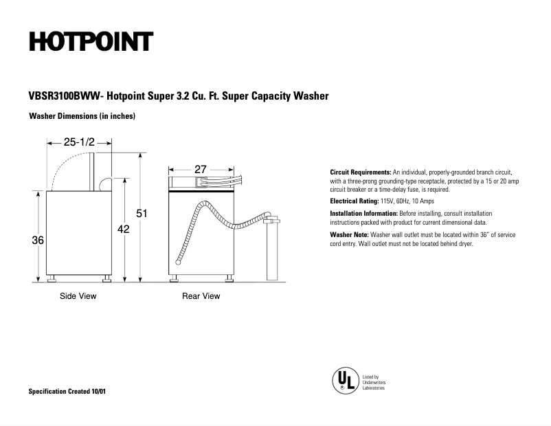 Image de la première page du manuel de l'appareil VBSR3100BWW