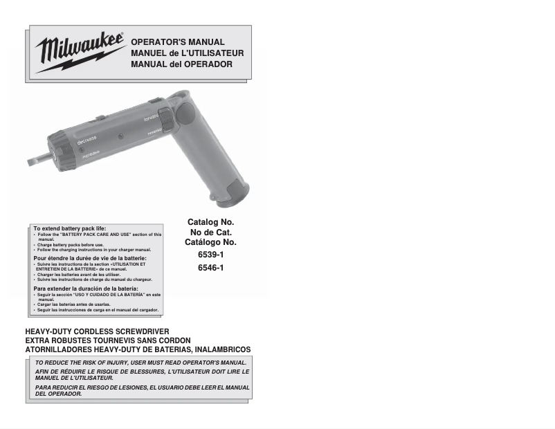 Image de la première page du manuel de l'appareil 6547-22