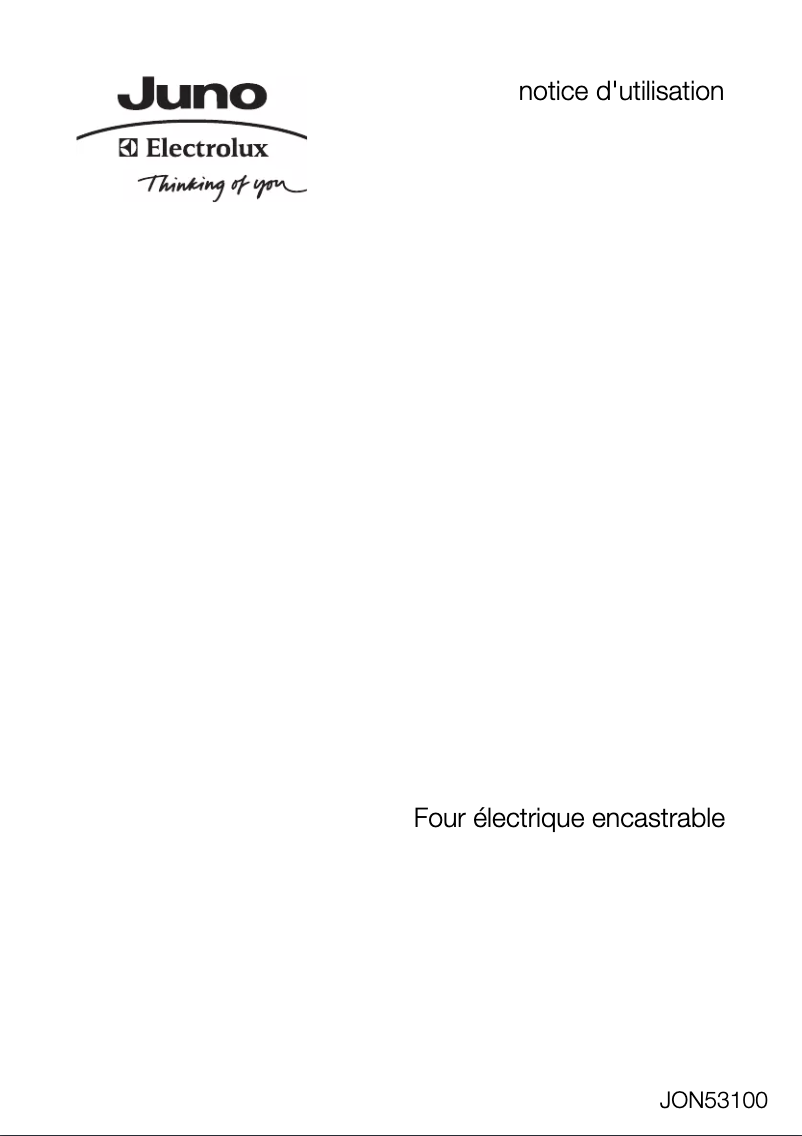 Page n°1 - Manuel utilisateur Juno Electrolux JON53100X