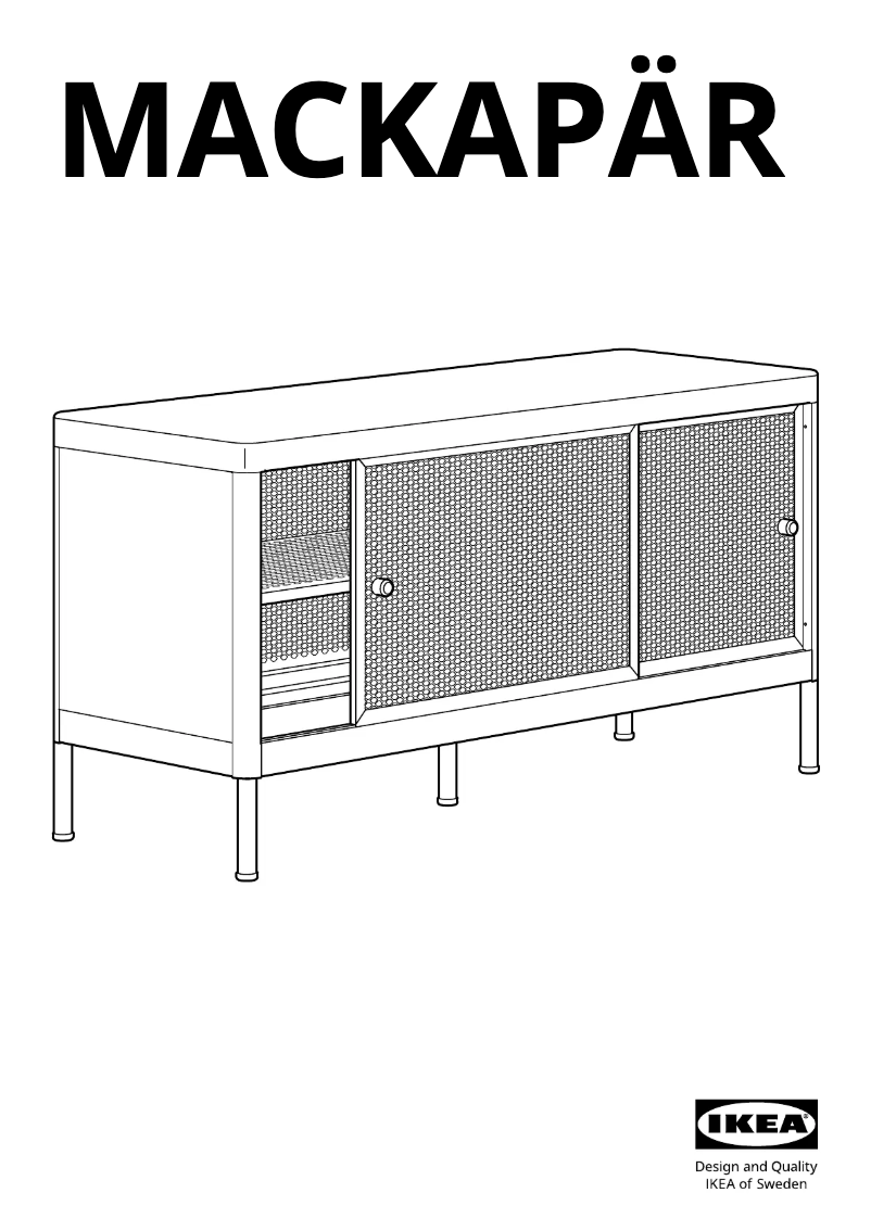 Page 1 de la notice Manuel utilisateur Ikea MACKAPÄR 805.444.89