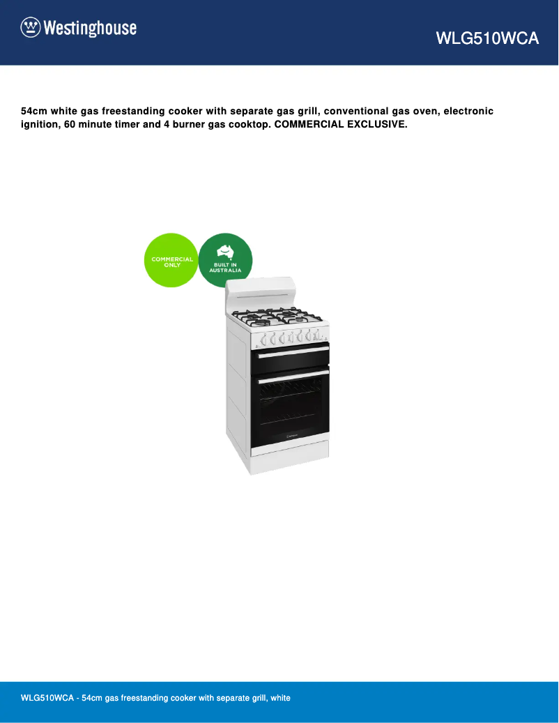 Image de la première page du manuel de l'appareil WLG510WCA