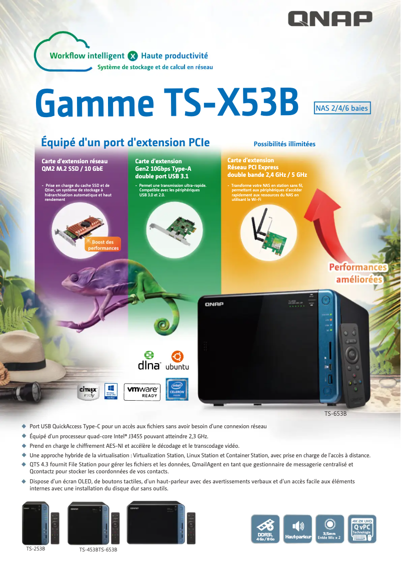 Page 1 de la notice Fiche technique QNAP TS-253B