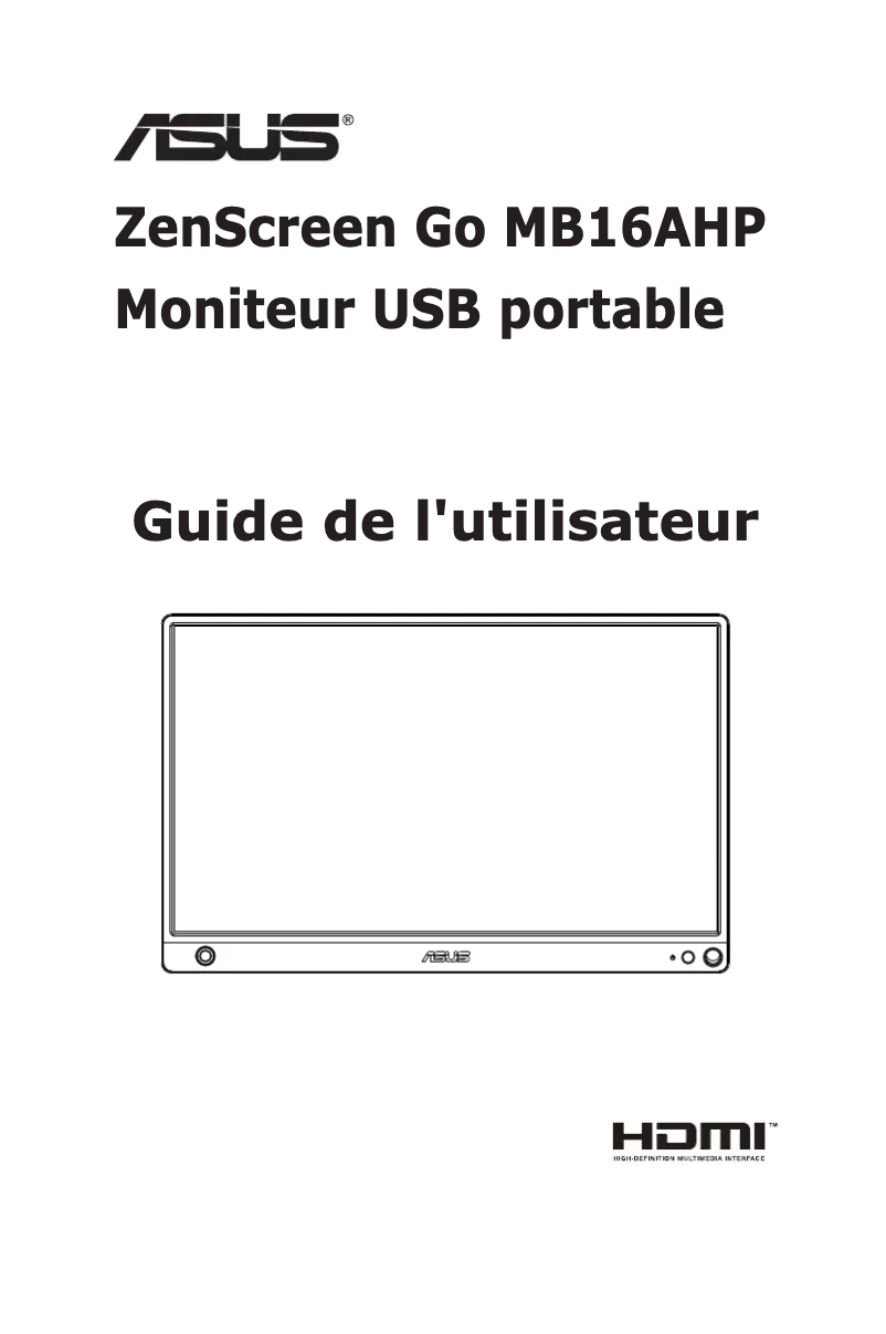 Page 1 de la notice Manuel utilisateur Asus ZenScreen Go MB16AHP