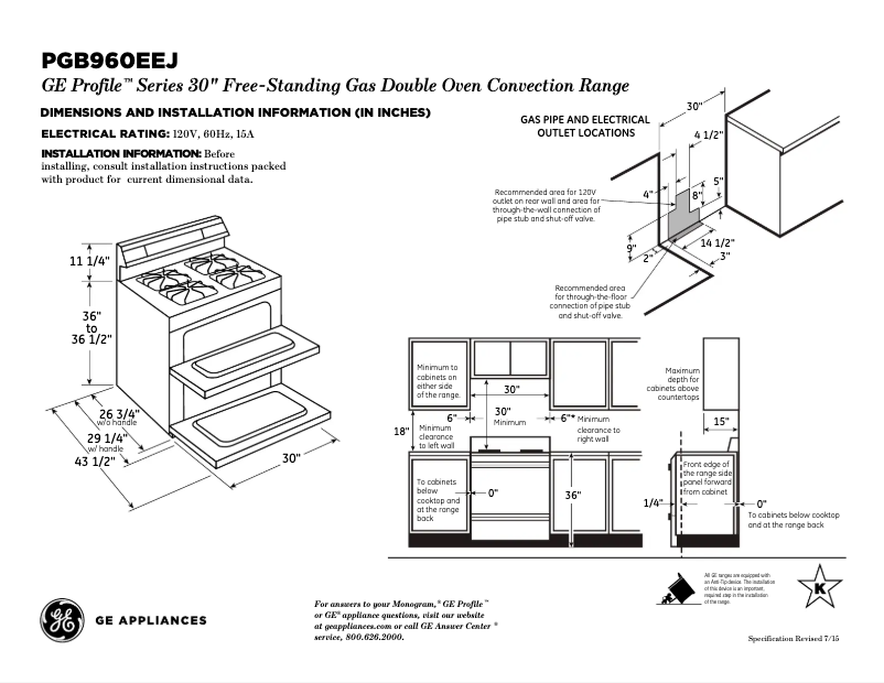 Image de la première page du manuel de l'appareil Profile PGB960EEJES