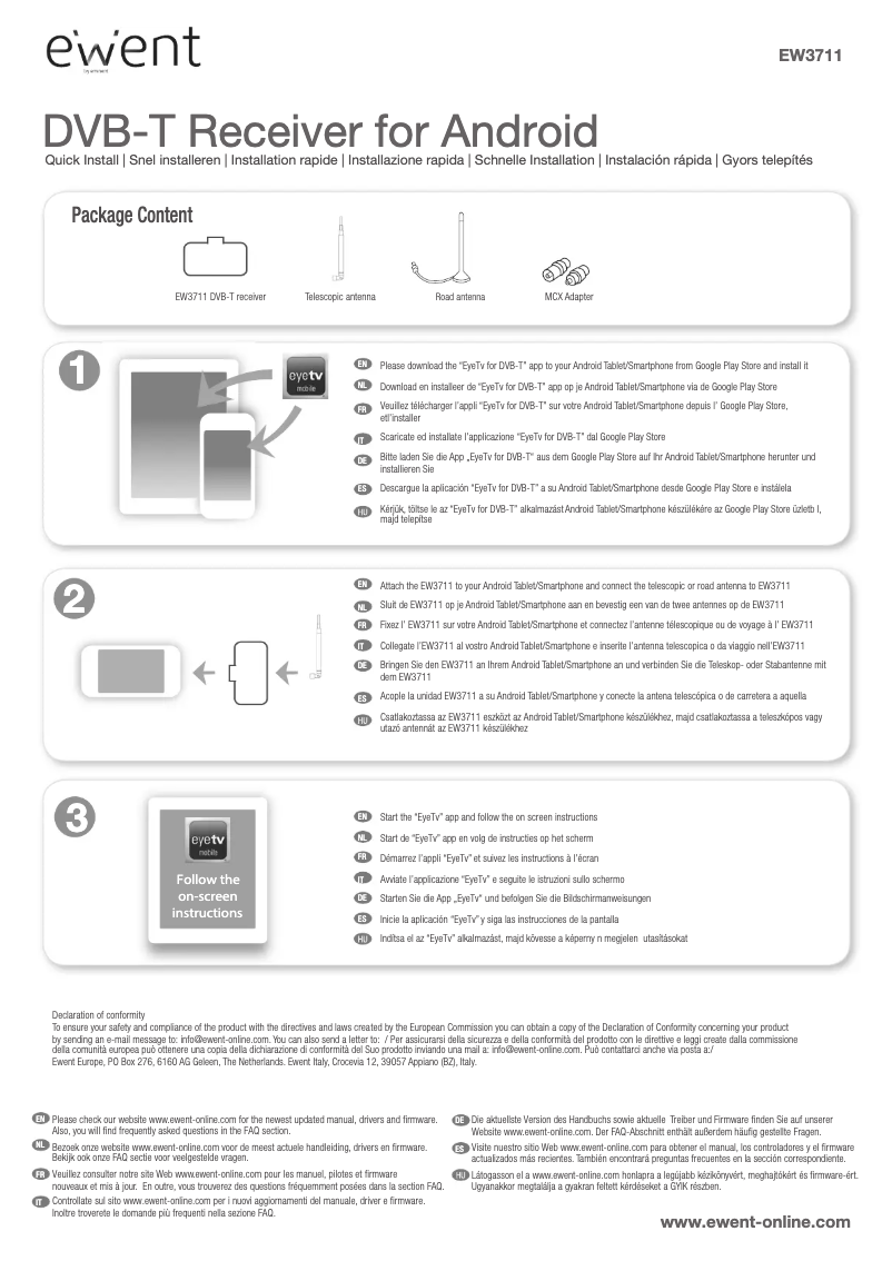 Image de la première page du manuel de l'appareil EW3711