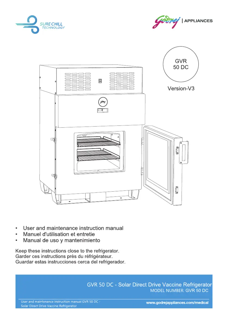 Page n°1 - Manuel utilisateur Godrej GVR 50DC