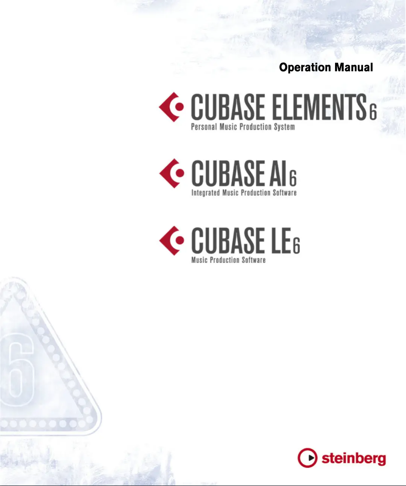 Page 1 de la notice Manuel utilisateur Steinberg Cubase AI 6