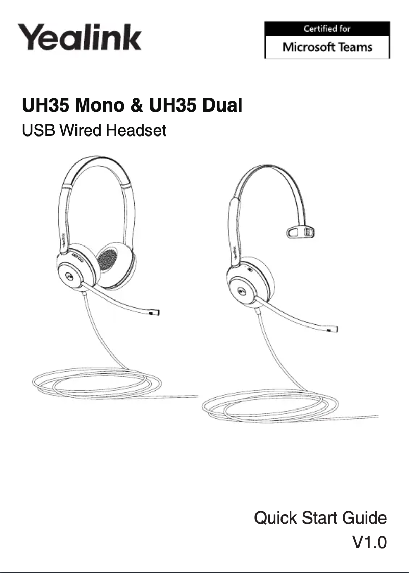 Page 1 de la notice Manuel utilisateur Yealink UH35