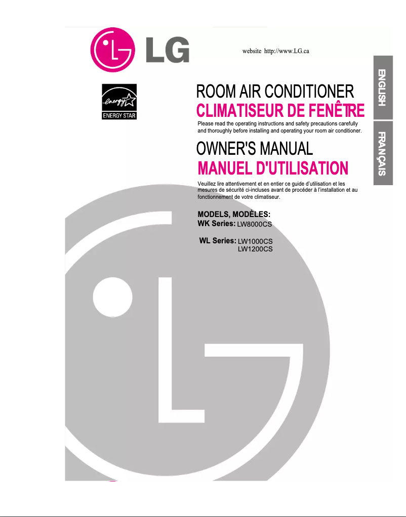 Page n°1 - Manuel utilisateur LG LW1000CS