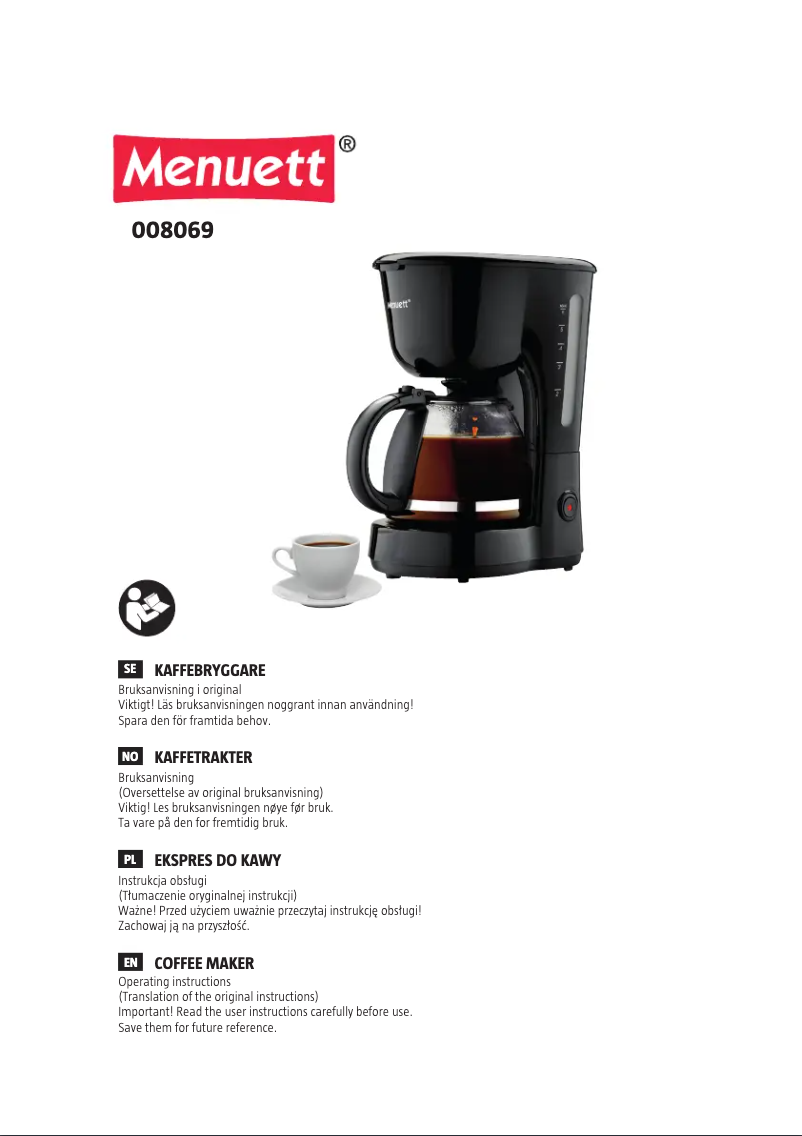 Página 1 del manual Manual de usuario Menuett 008-069