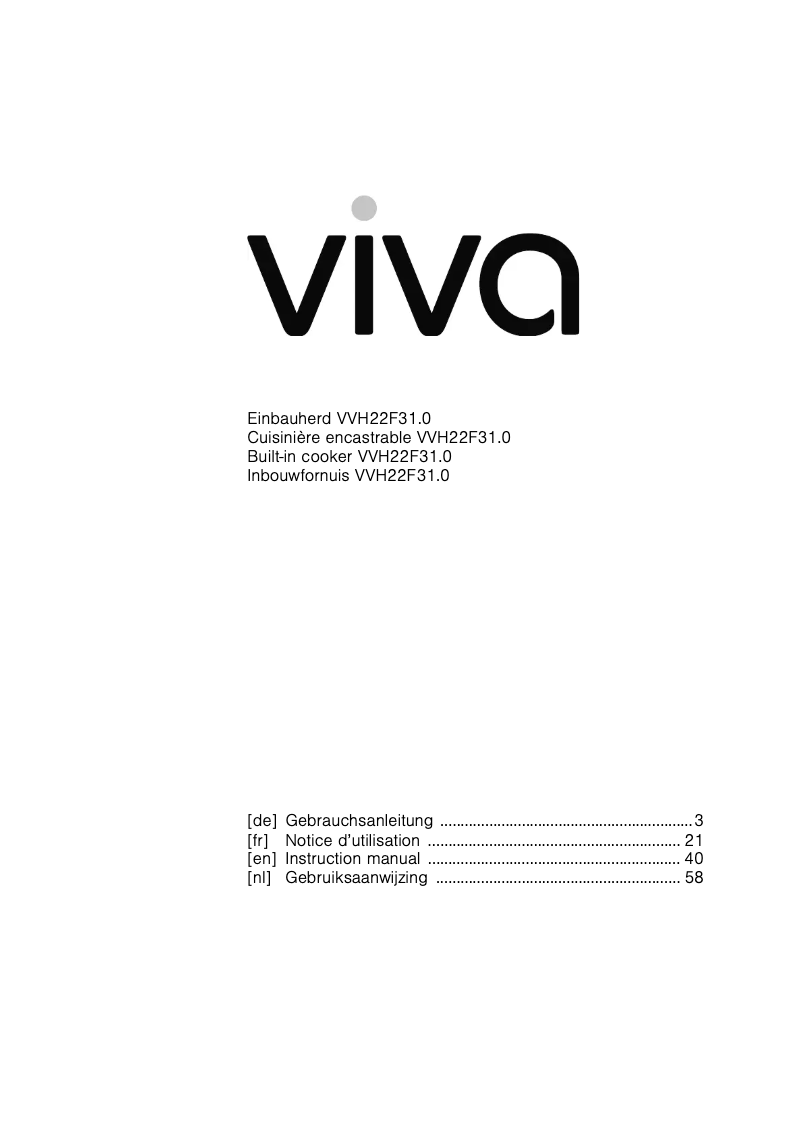 Image de la première page du manuel de l'appareil VVH22F3150