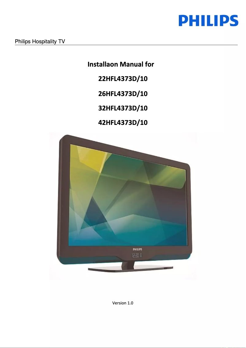 Page 1 de la notice Guide d'installation Philips 22HFL4373D