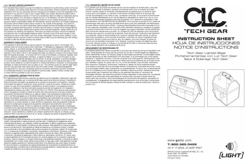 Page n°1 - Manuel utilisateur Custom LeatherCraft L234