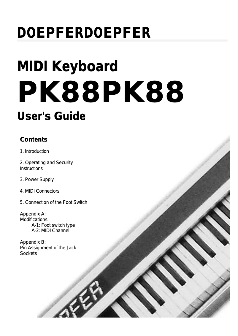 Image de la première page du manuel de l'appareil PK88