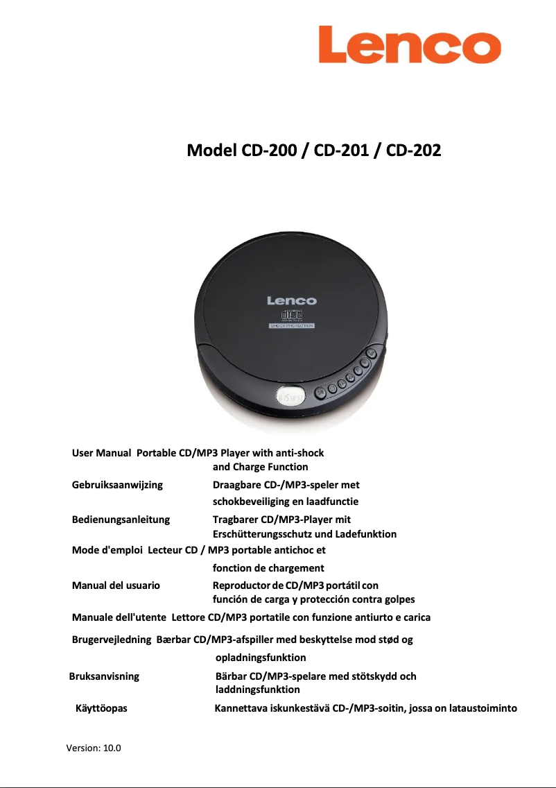 Image de la première page du manuel de l'appareil CD-202