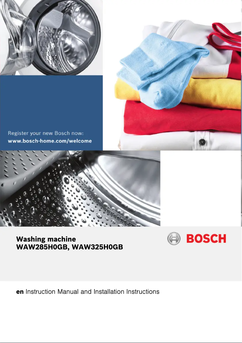Page n°1 - Manuel utilisateur Bosch WAW285H0GB