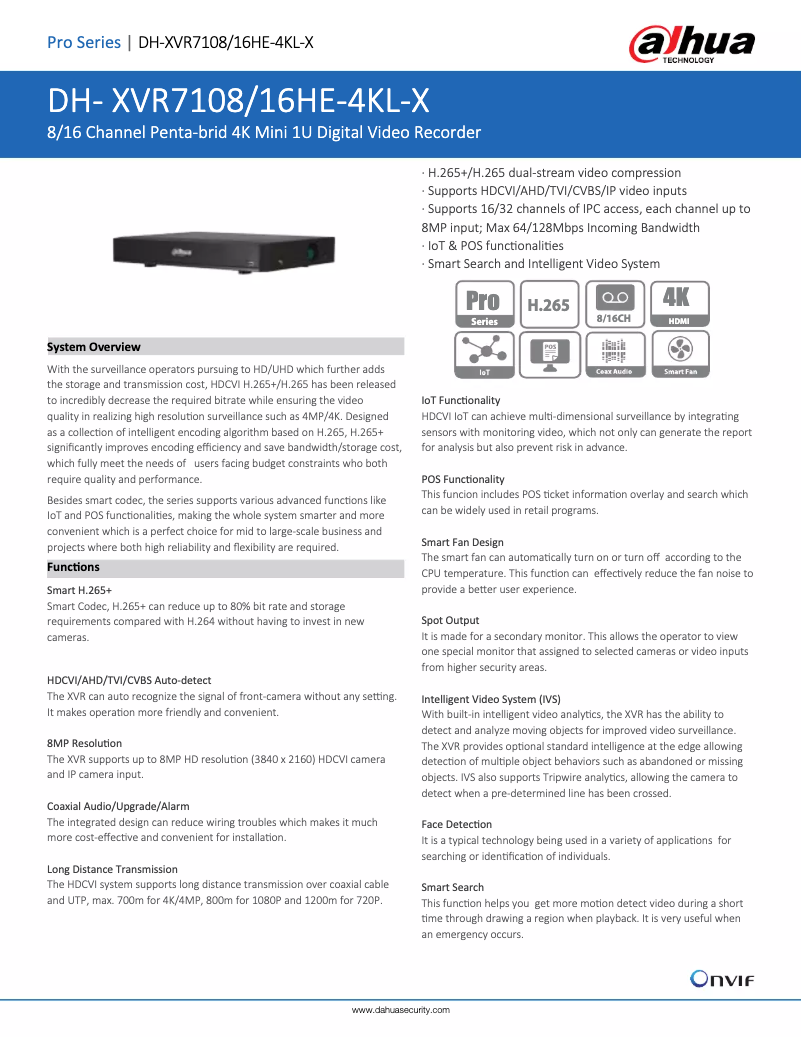 Image de la première page du manuel de l'appareil XVR7108/16HE-4KL-X