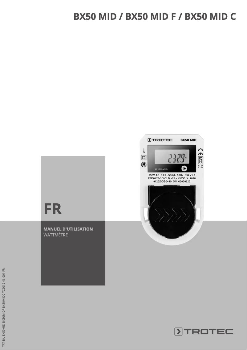 Page n°1 - Manuel utilisateur Trotec BX50