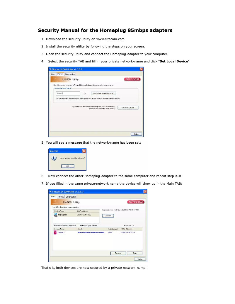 Page 1 of the manual User Manual Sitecom LN-514
