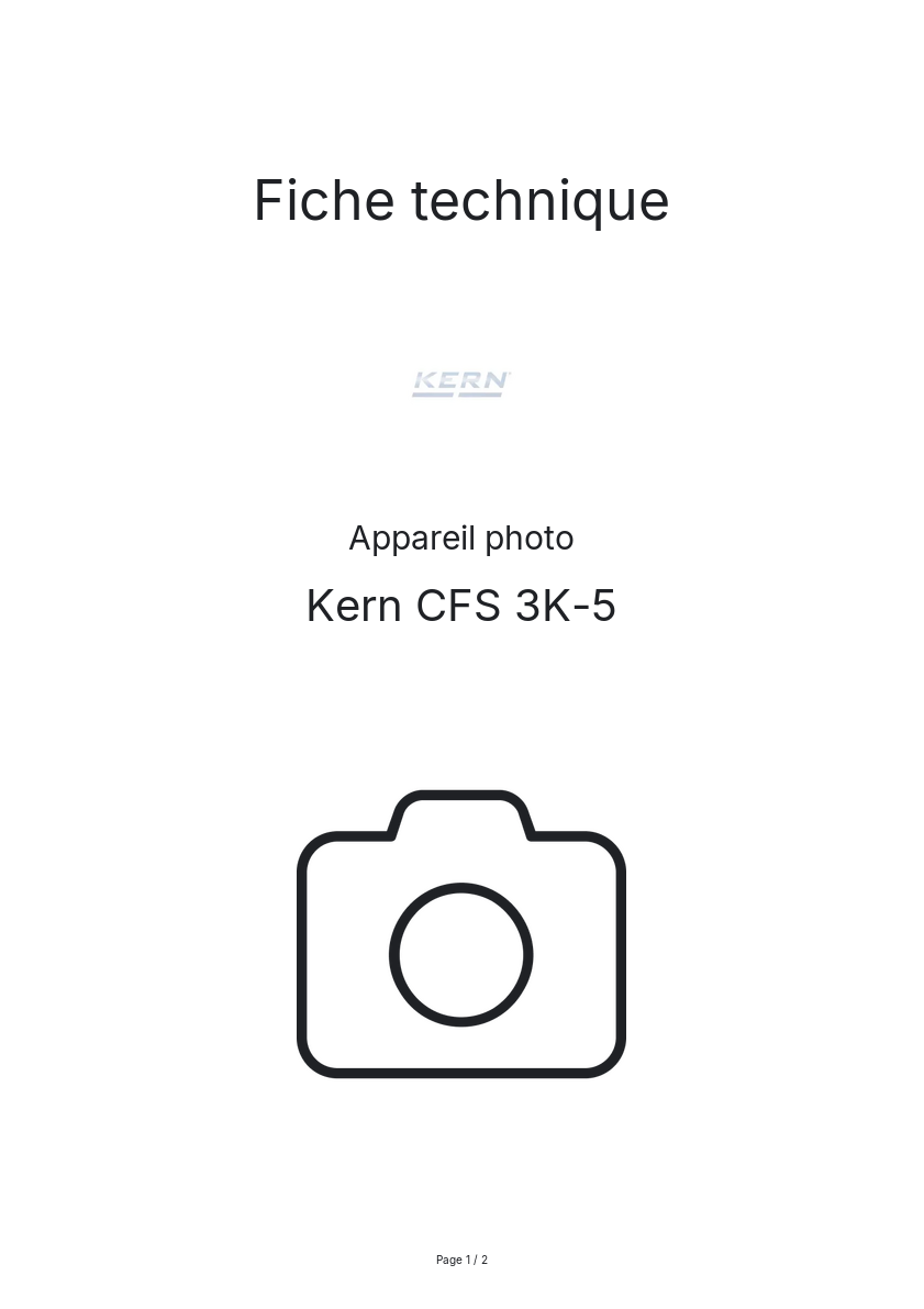 Page n°1 - Fiche technique Kern CFS 3K-5