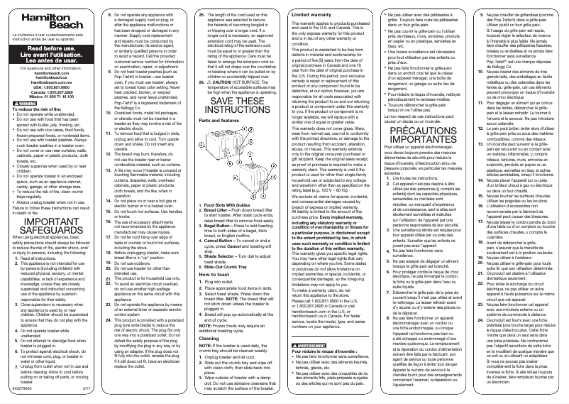 Image de la première page du manuel de l'appareil 22714