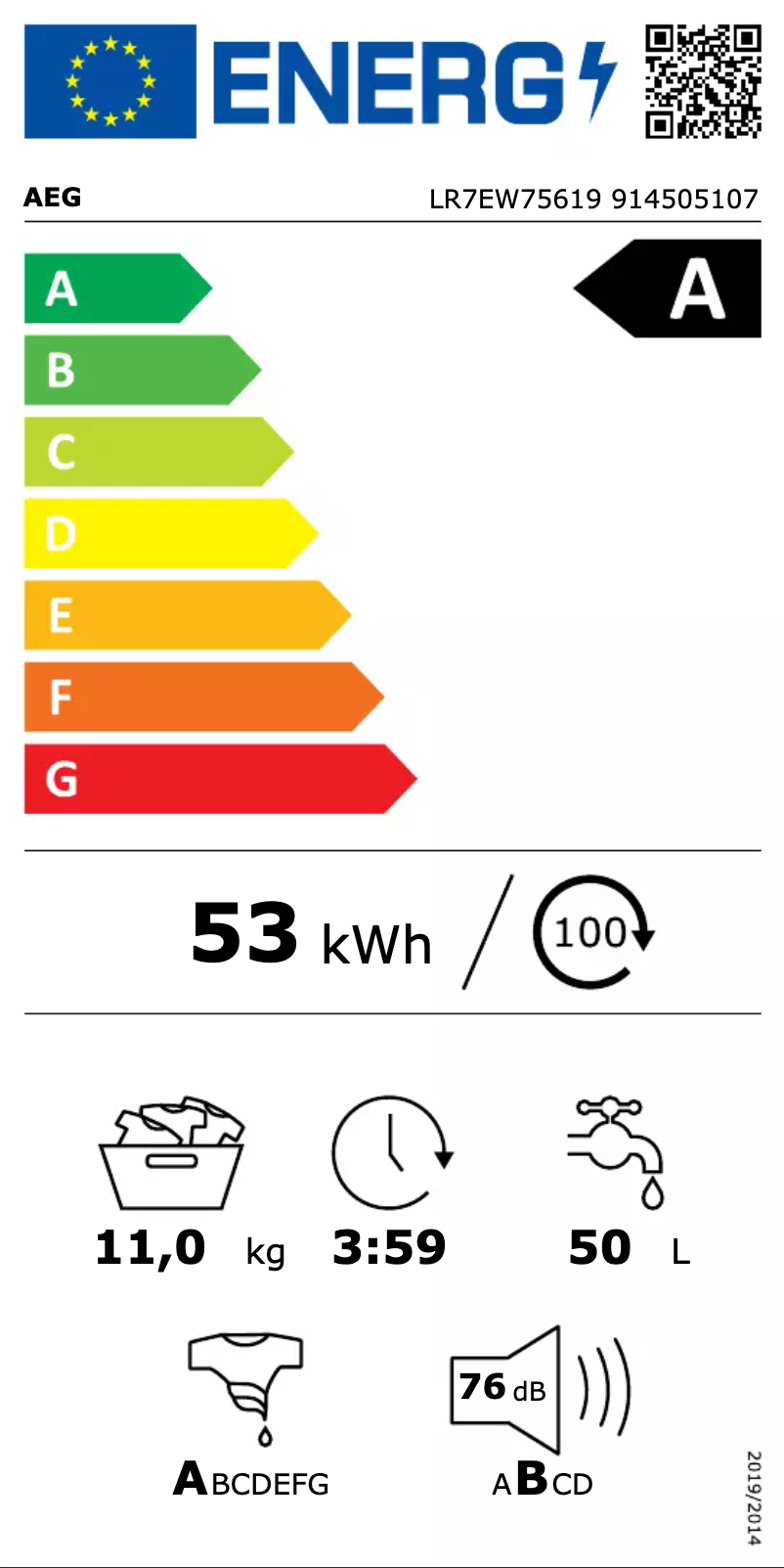 Page n°1 - Manuel utilisateur AEG LR7EW75619