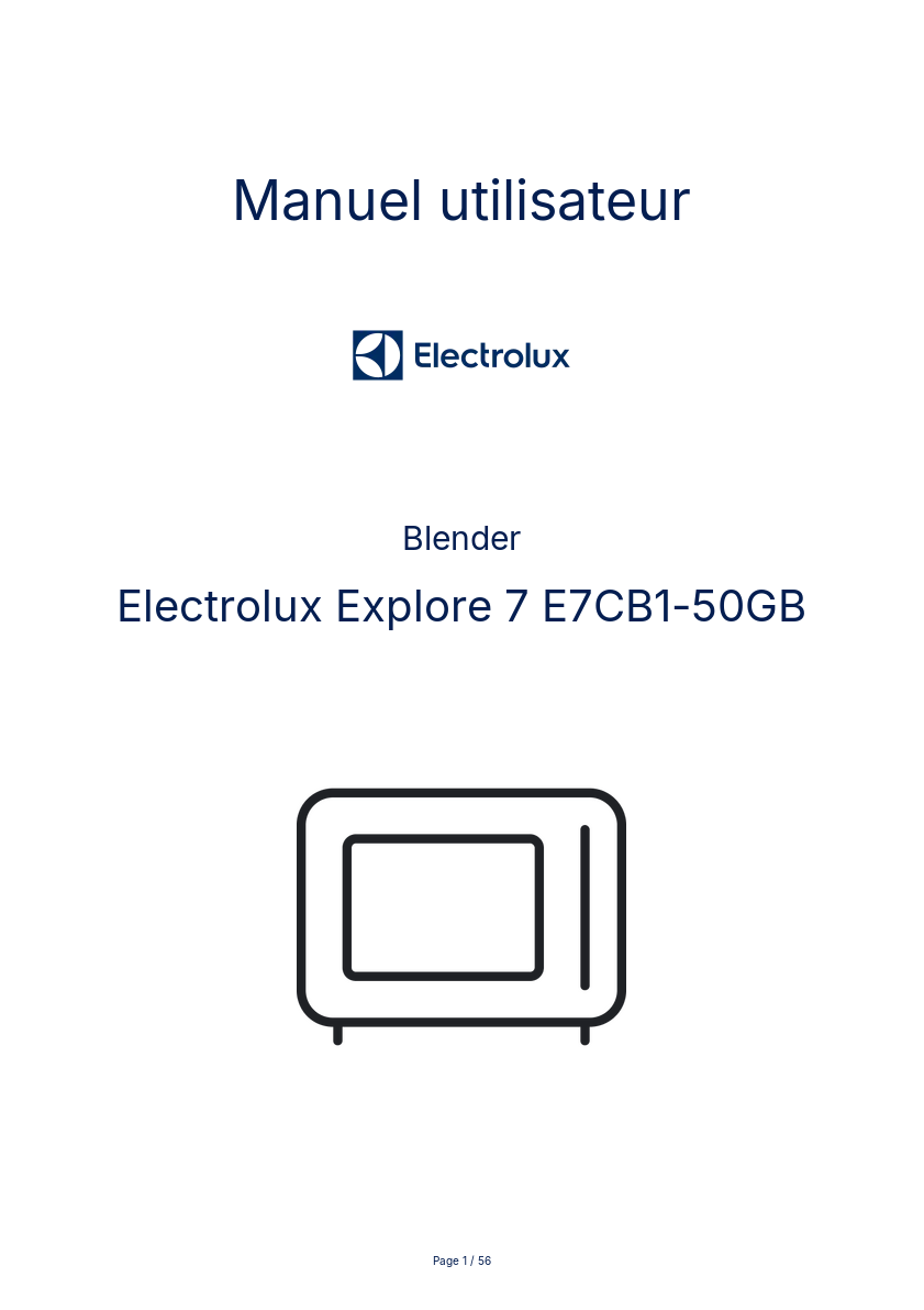Page n°1 - Manuel utilisateur Electrolux Explore 7 E7CB1-50GB