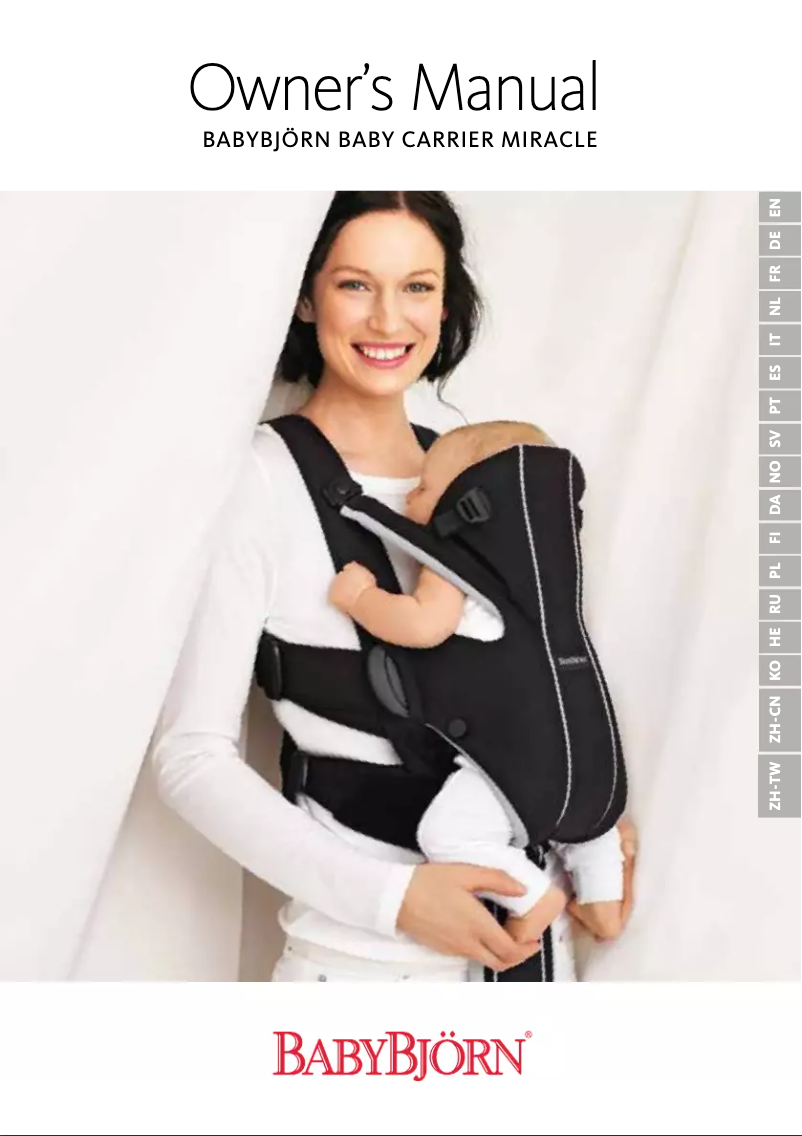 Image de la première page du manuel de l'appareil Baby Carrier Miracle