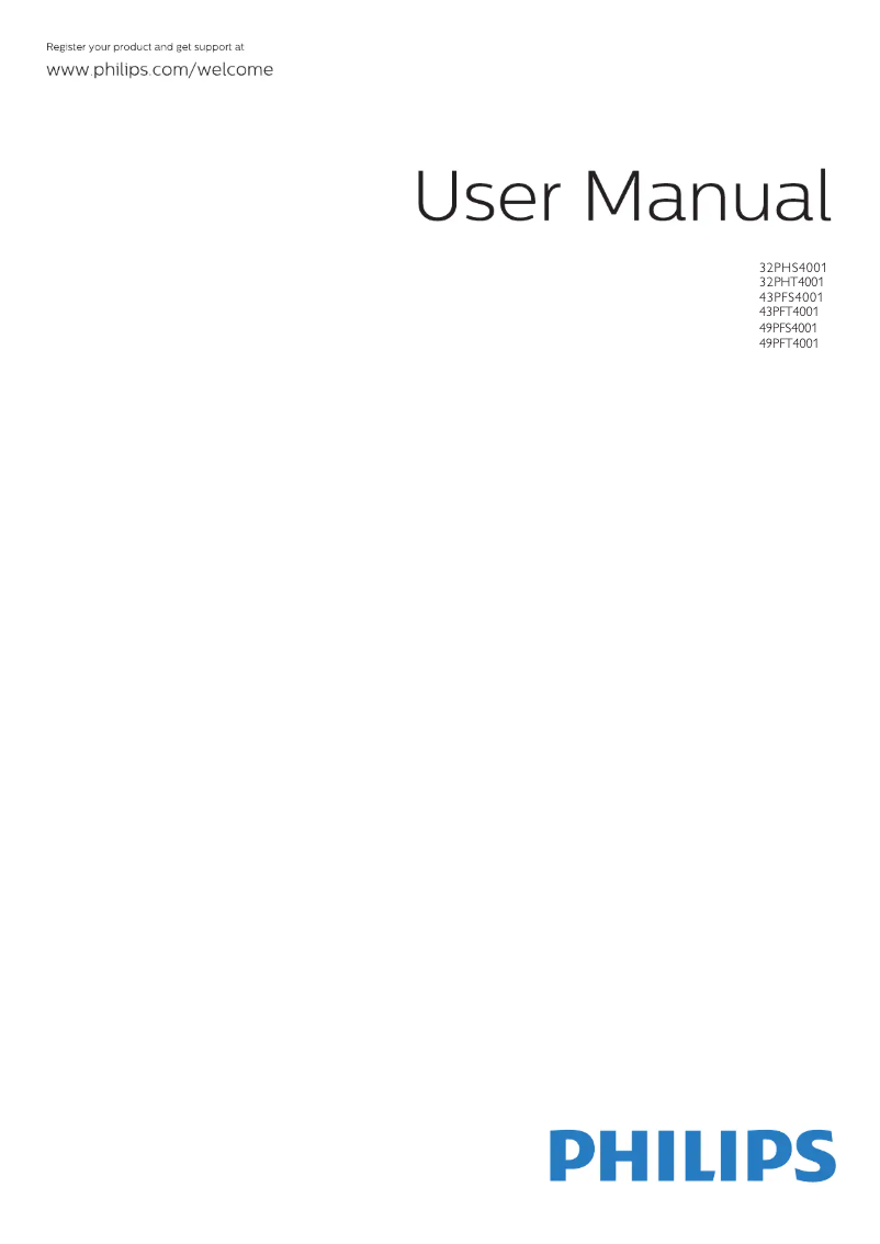 Page 1 de la notice Manuel utilisateur Philips 4000 series 43PFT4001