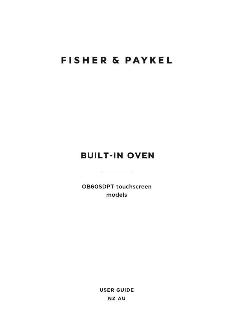 Page n°1 - Manuel utilisateur Fisher & Paykel OB60SDPTX1
