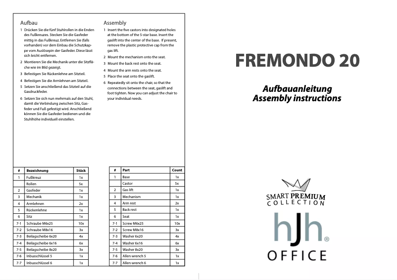 Page n°1 - Manuel utilisateur HJH Office Fremondo 20