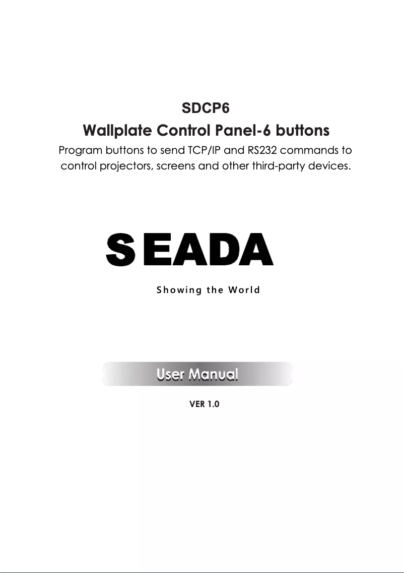 Page n°1 - Manuel utilisateur SEADA SDCP6