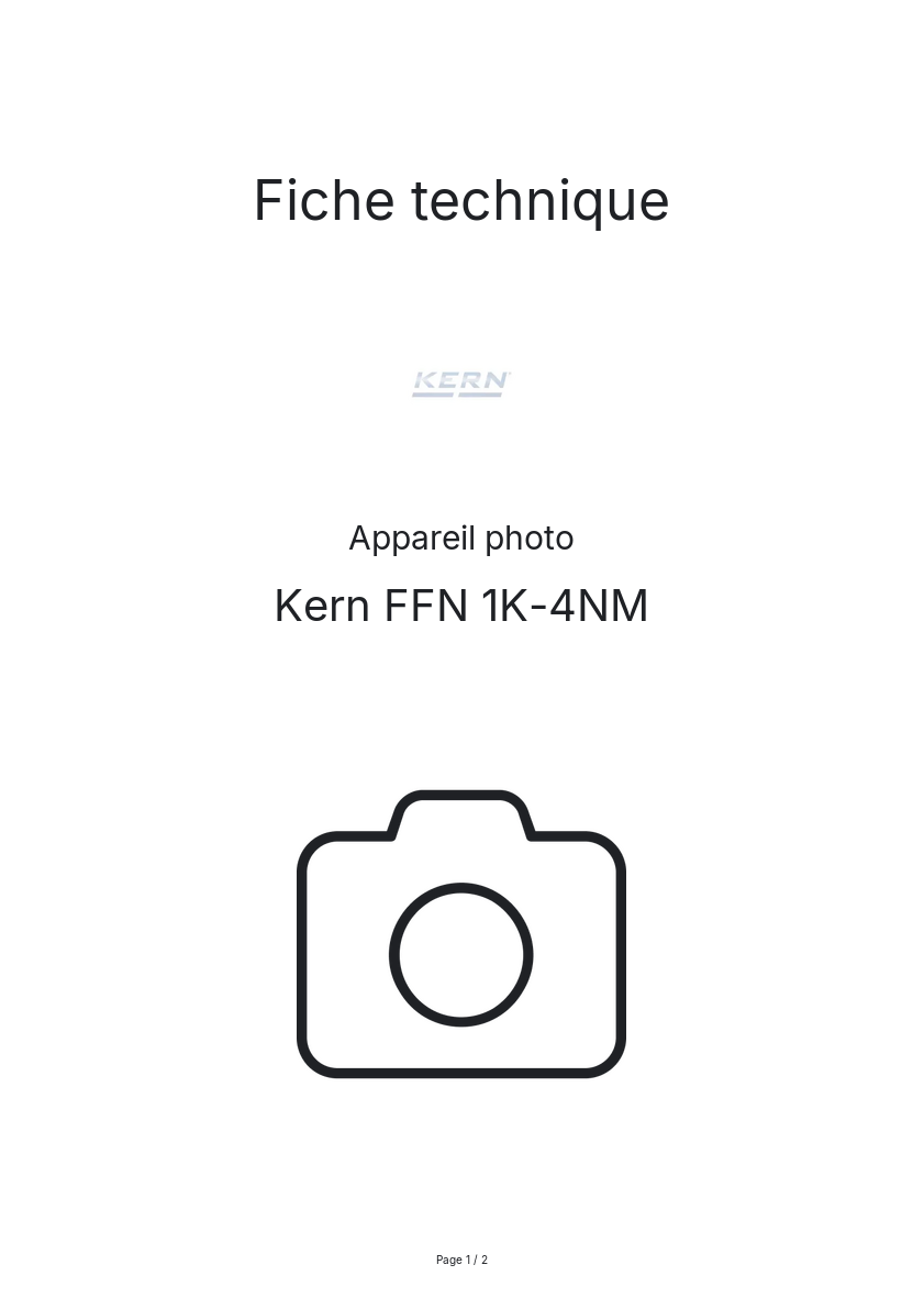 Image de la première page du manuel de l'appareil FFN 1K-4NM