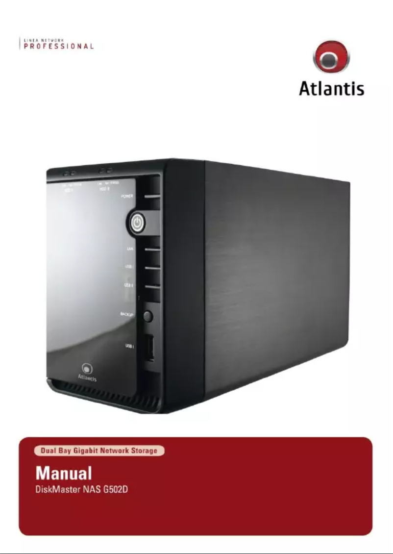 Page n°1 - Manuel utilisateur Atlantis Land DiskMaster G502D