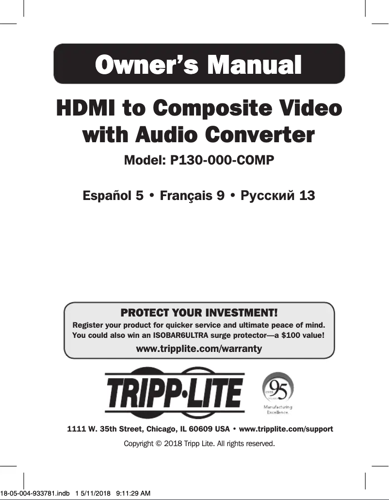 Página 1 del manual Manual de usuario Tripp Lite P130-000-COMP