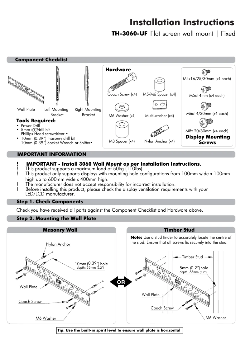 Página 1 del manual Manual de usuario Atdec TH-3060-UF