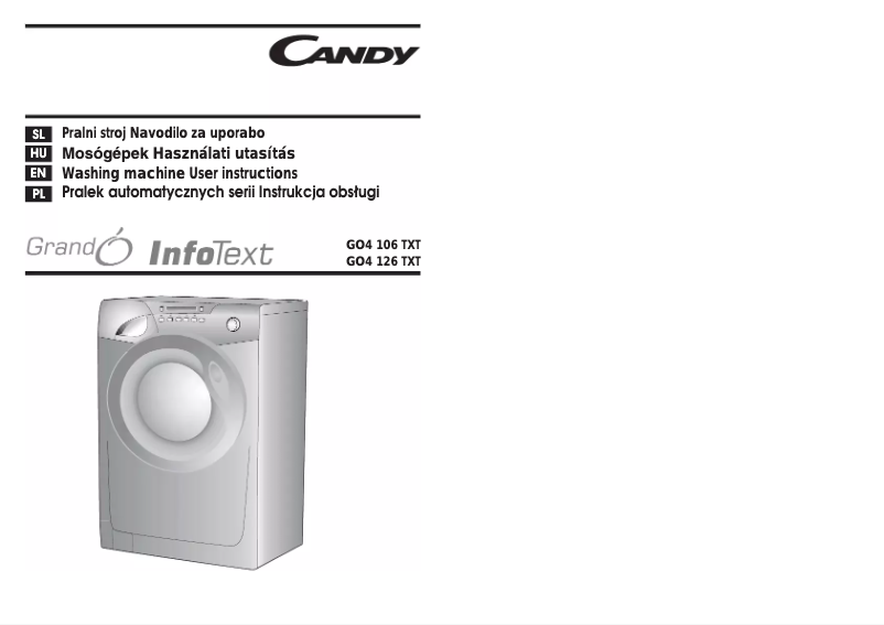 Page 1 de la notice Manuel utilisateur Candy GO4 106 TXT-07S