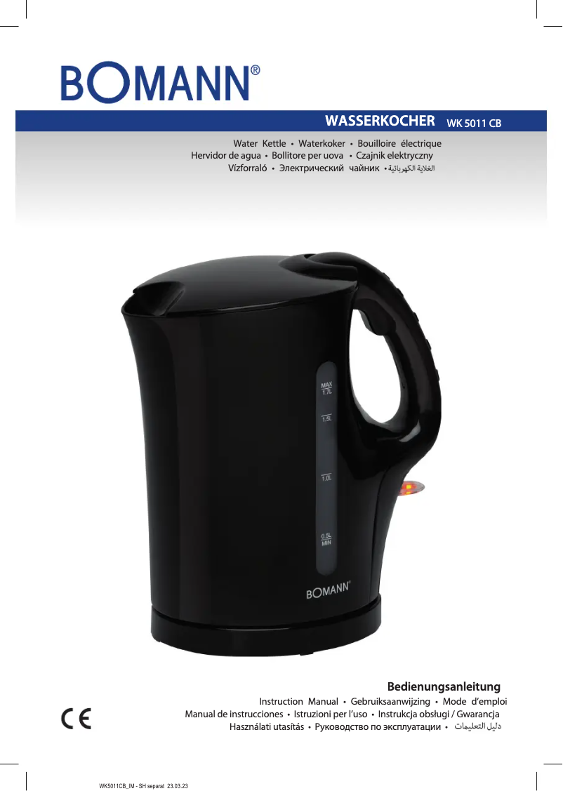 Page 1 de la notice Manuel utilisateur Bomann WK 5011 CB