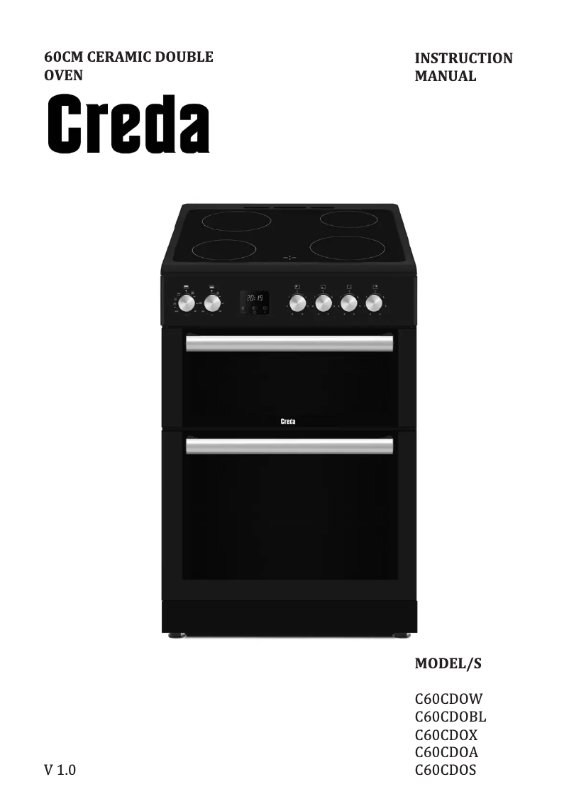 Page 1 of the manual User Manual Creda C60CDOS