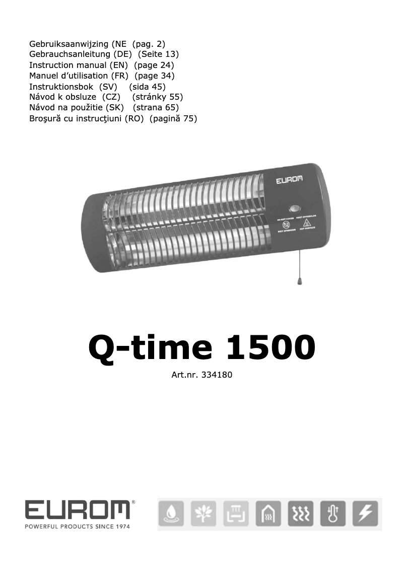 Page n°1 - Manuel utilisateur Eurom Q-time 1500