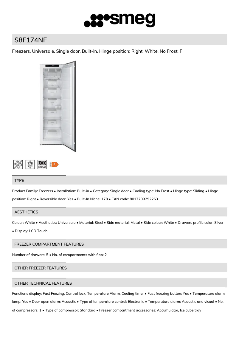 Page n°1 - Brochure Smeg S8F174NF