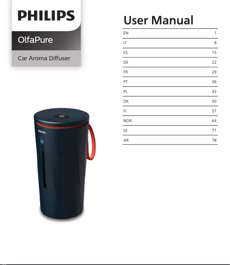 Page n°1 - Manuel utilisateur Philips OlfaPure