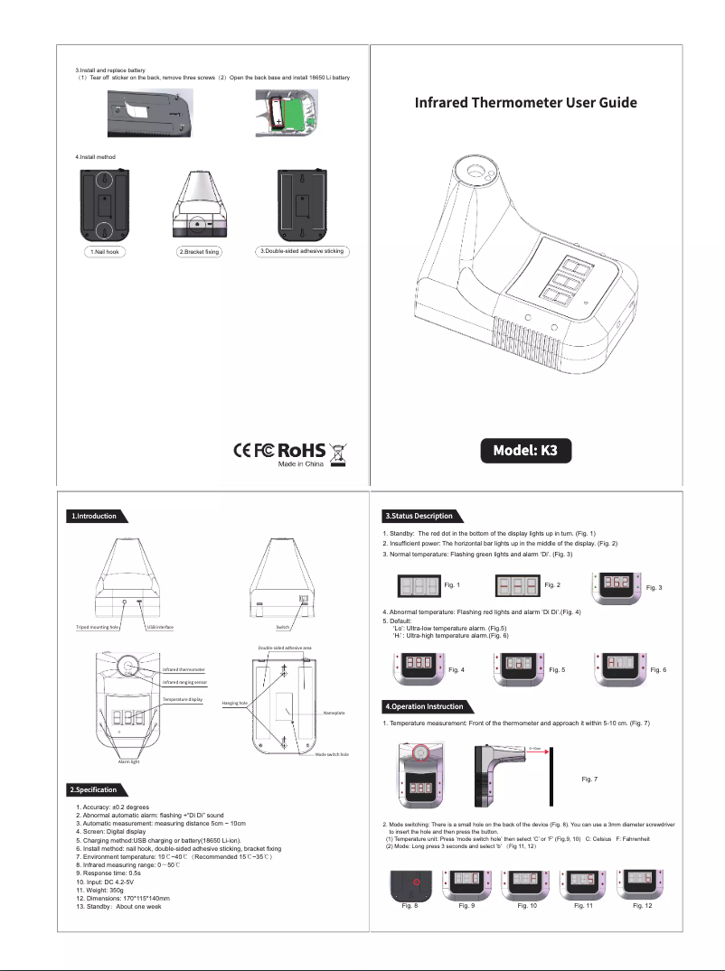 Imagen de la primera página del manual del dispositivo K3