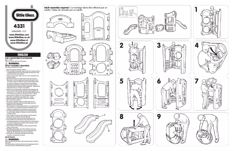 Page 1 de la notice Manuel utilisateur Little Tikes 8-in-1 Playground