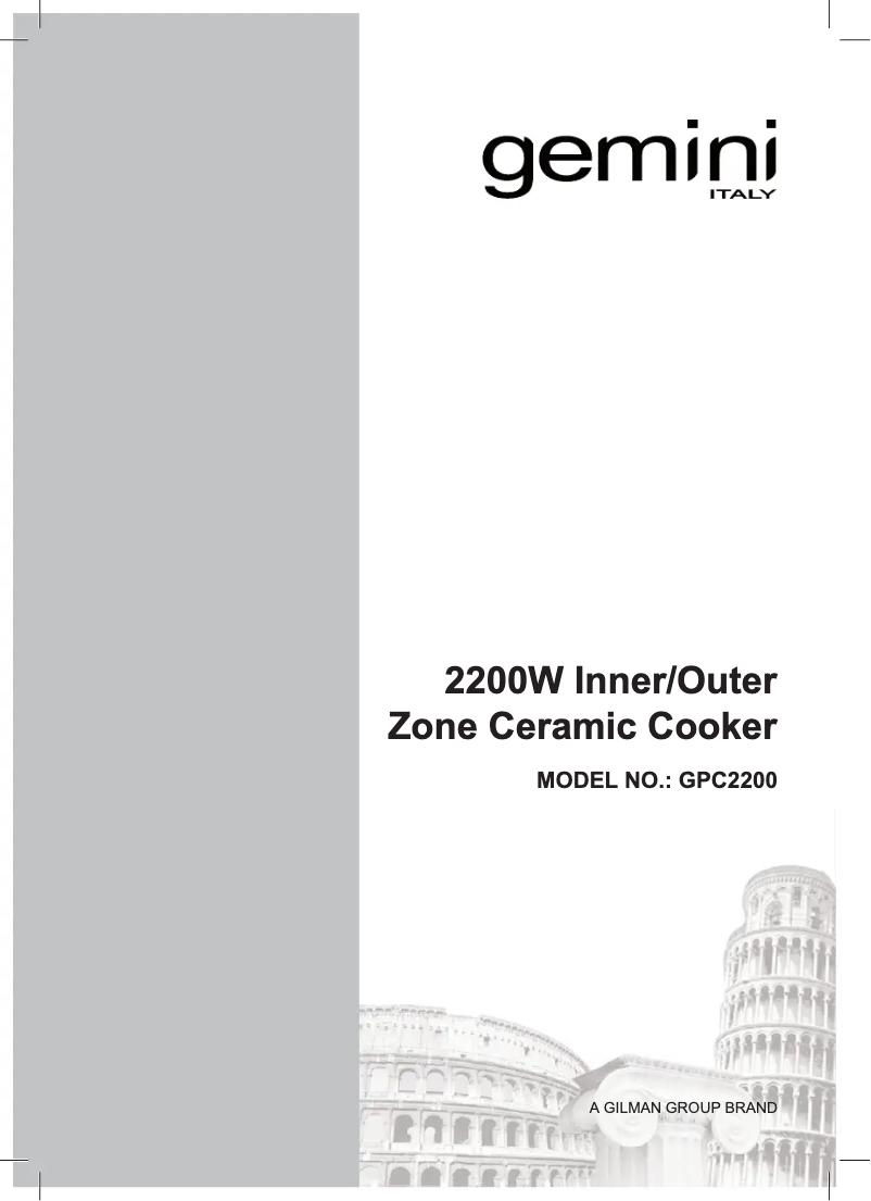 Page n°1 - Manuel utilisateur Gemini GPC2200