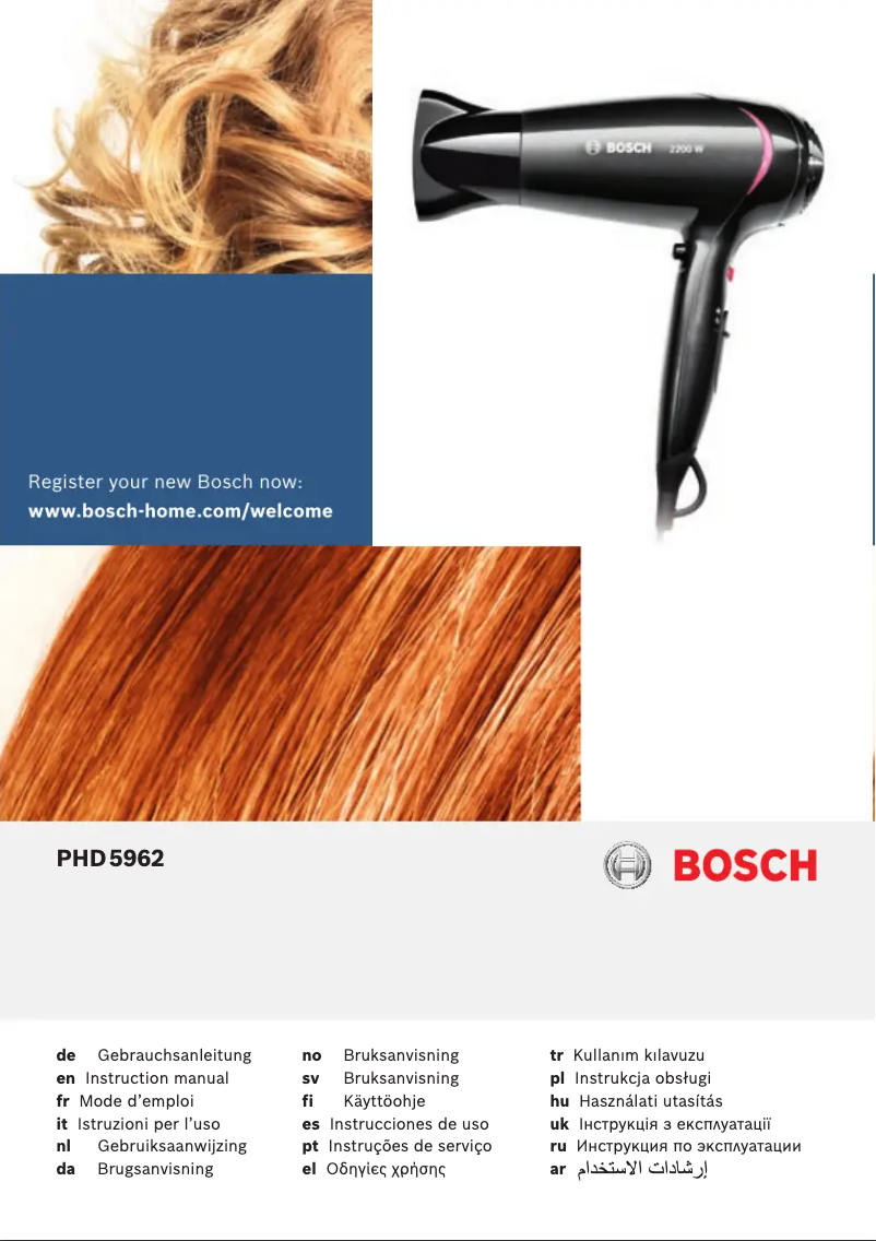 Page n°1 - Manuel utilisateur Bosch PHD5962 PureStyle