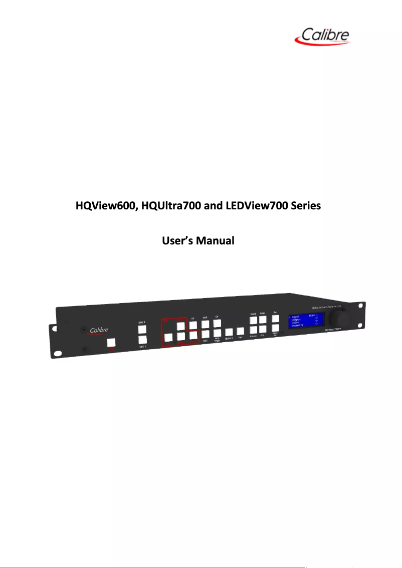 Page 1 de la notice Manuel utilisateur Calibre LEDView730SV