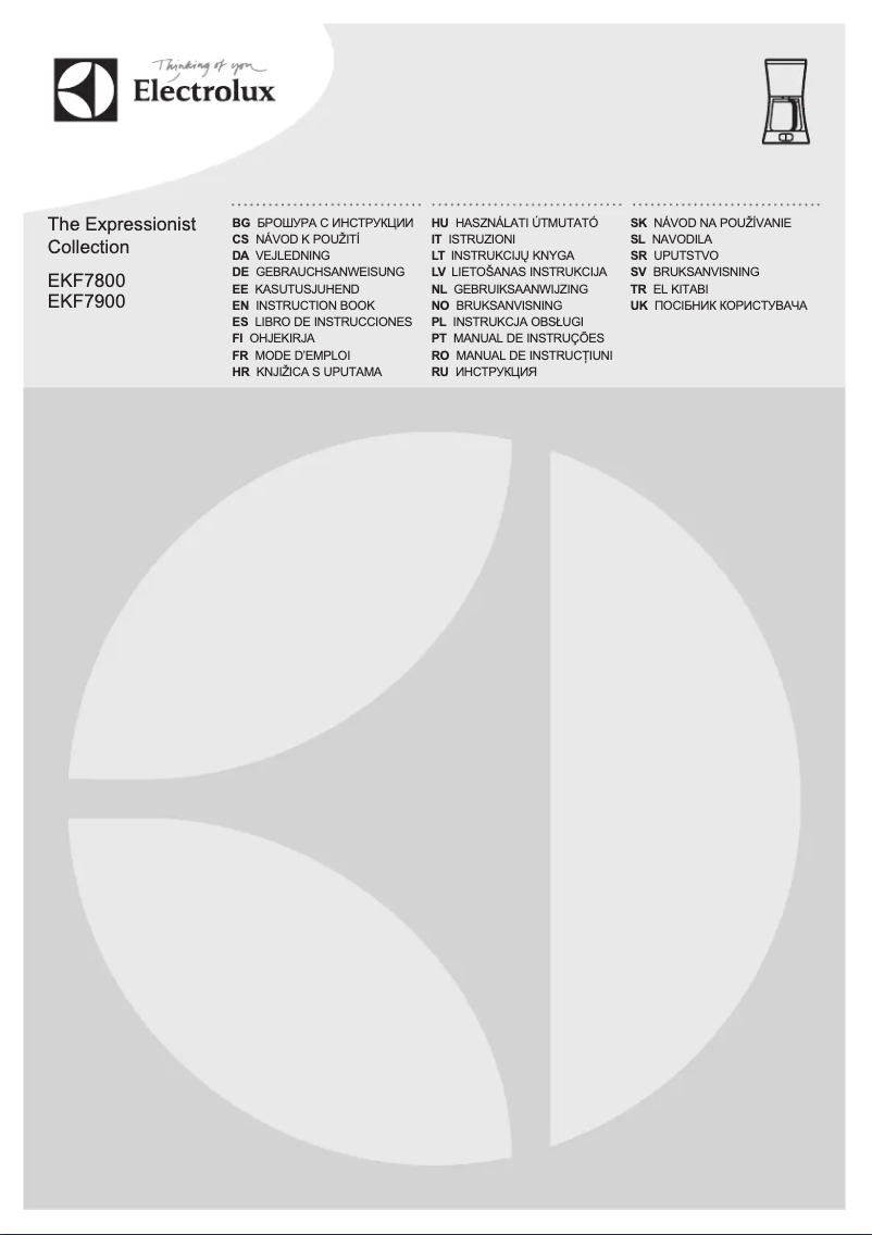 Image de la première page du manuel de l'appareil The Expressionist Collection EKF900