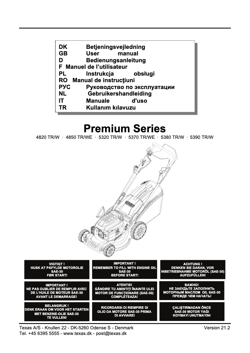Page n°1 - Manuel utilisateur Texas Premium 5370 TR/WE